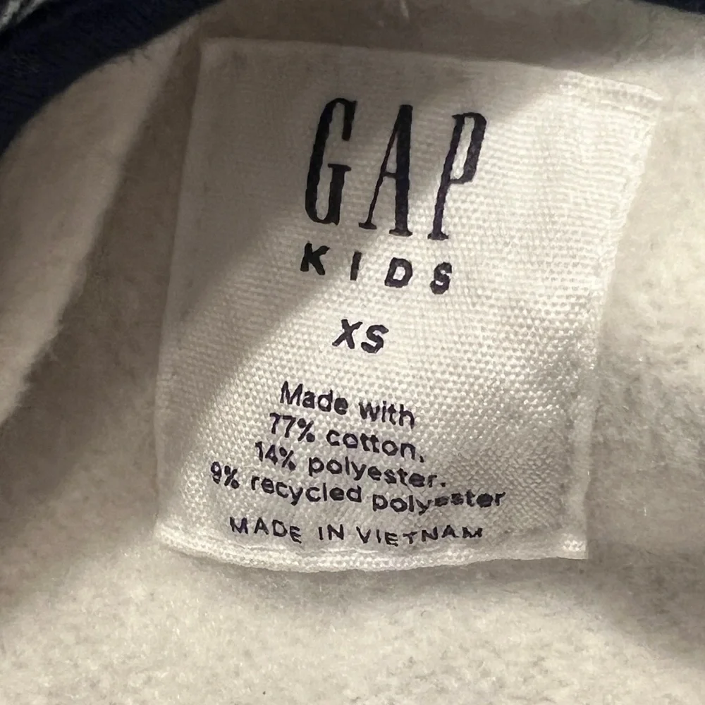 GAP KIDS White & Red Plaid Logo Pullover Hoodie Size XS